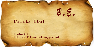 Bilitz Etel névjegykártya